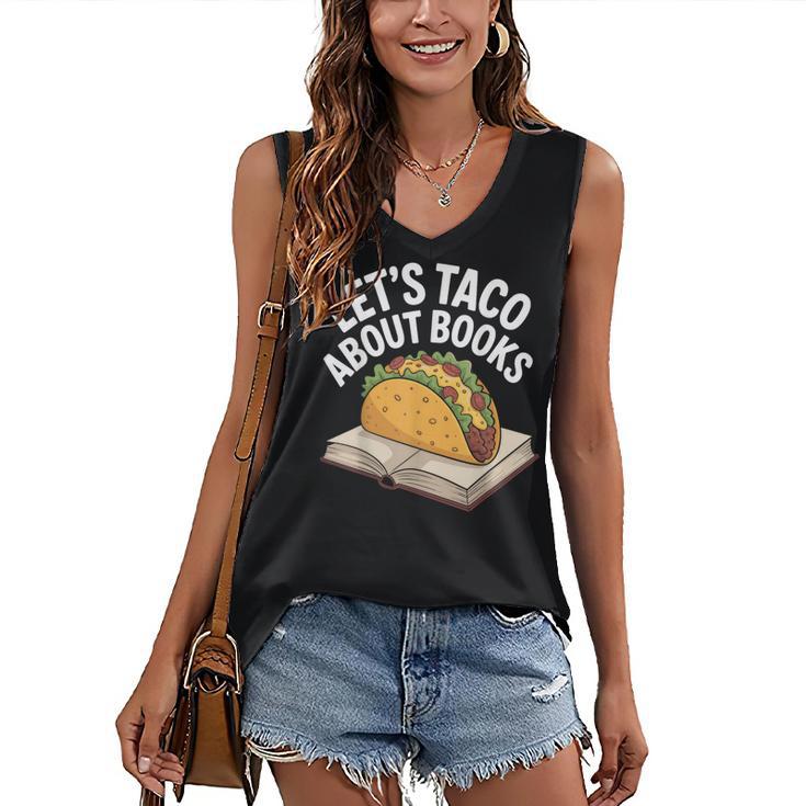 Taco Books Mexican Reading Teacher Book Lovers Bookish Women's V-Neck Tank Top
