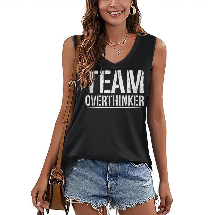 Team Overthinker Introvert Women's V-Neck Tank Top