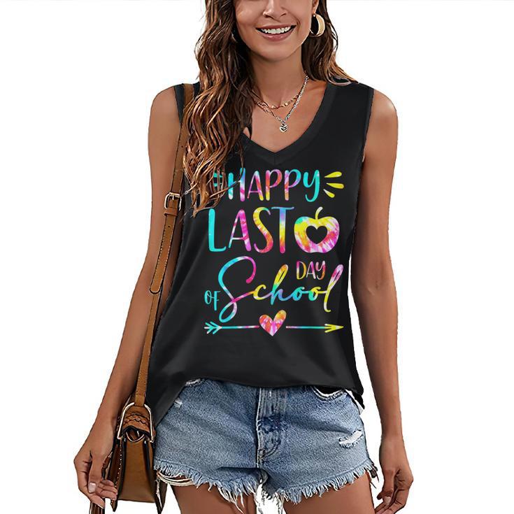 Tie Dye Happy Last Day Of School Graduation Teacher Student Women's V-Neck Tank Top
