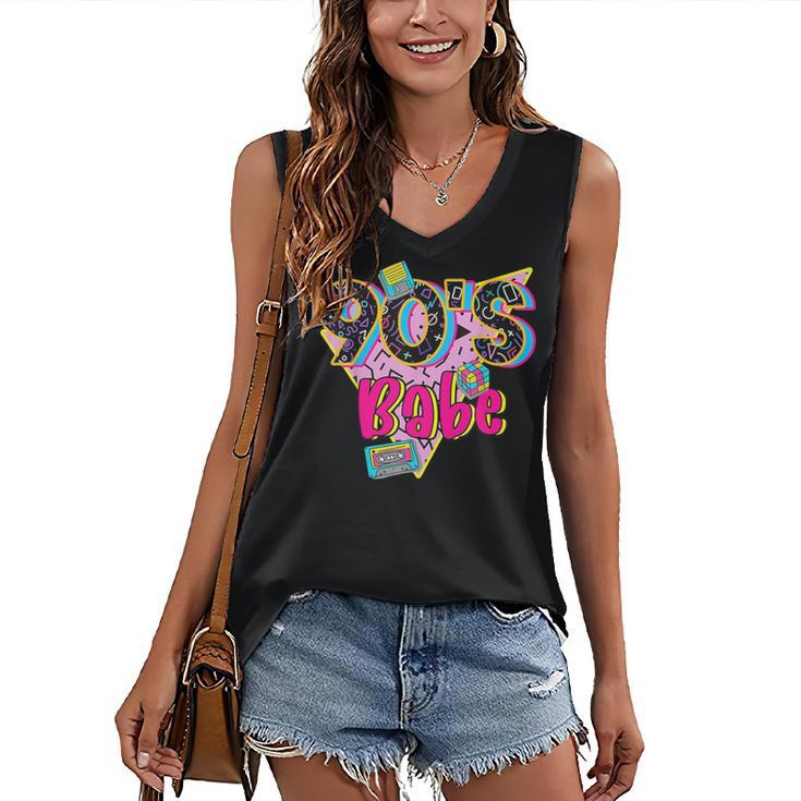 Vintage 90's Babe Party Back To 90s Cassette Nostalgia Women's V-Neck Tank Top