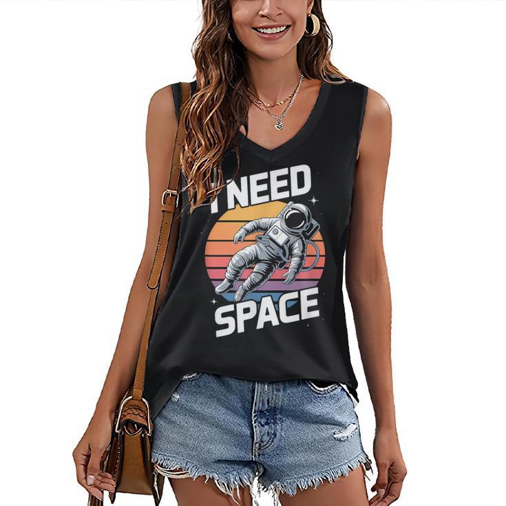 Vintage Space For Introverts I Need Space Women's V-Neck Tank Top