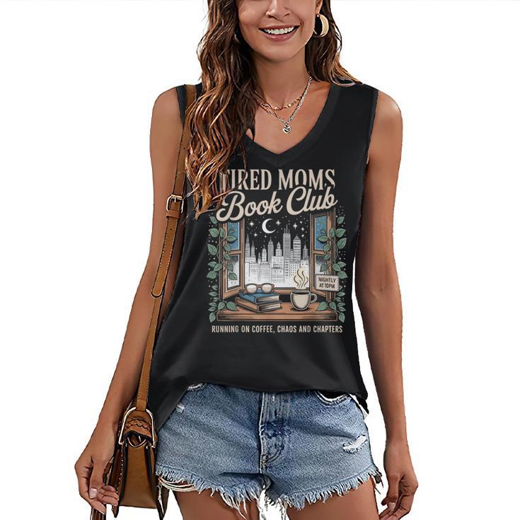 Vintage Tired Moms Book Club Bookish Booktrovert Women's V-Neck Tank Top