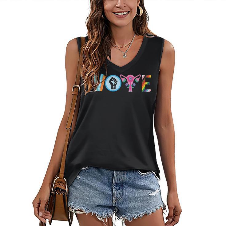Vote Reproductive Right BLM Political Activism Lgbtq Book Women's V-Neck Tank Top
