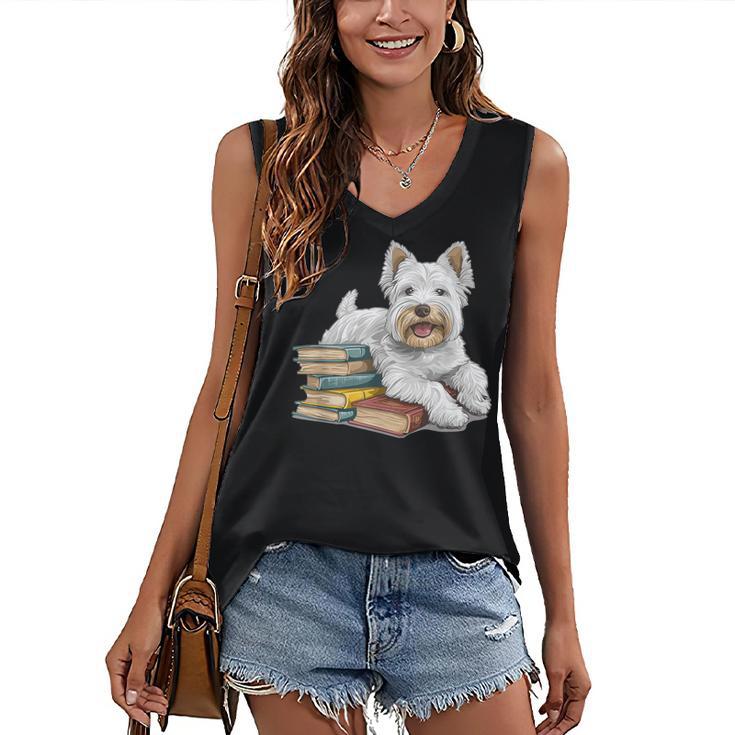 West Highland Terrier Books Dog Breed Westie For Men Women Kids Women's V-Neck Tank Top