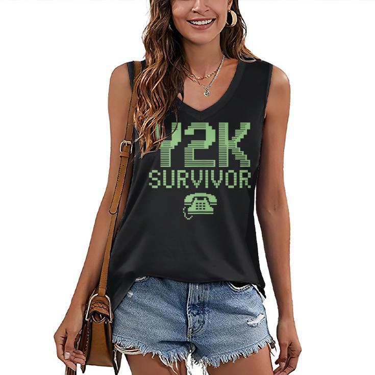 Y2K Survivor 2000s Nostalgia Retro Vintage Nostalgic Women's V-Neck Tank Top