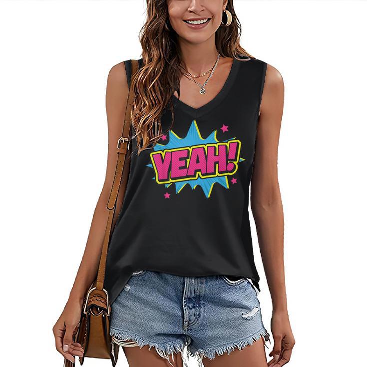 Yeah Comic Comic Book Graphic Women's V-Neck Tank Top