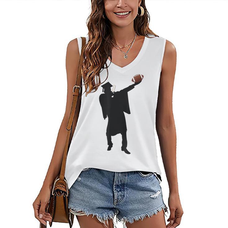 2019 Football Graduation Dab Shirt- Dabbing Graduate Women's V-Neck Tank Top