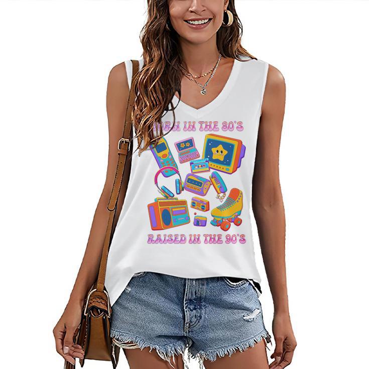 Born In The 80s Raised In The 90s Nostalgia Retro Memories Premium Tri-Blend Women's V-Neck Tank Top