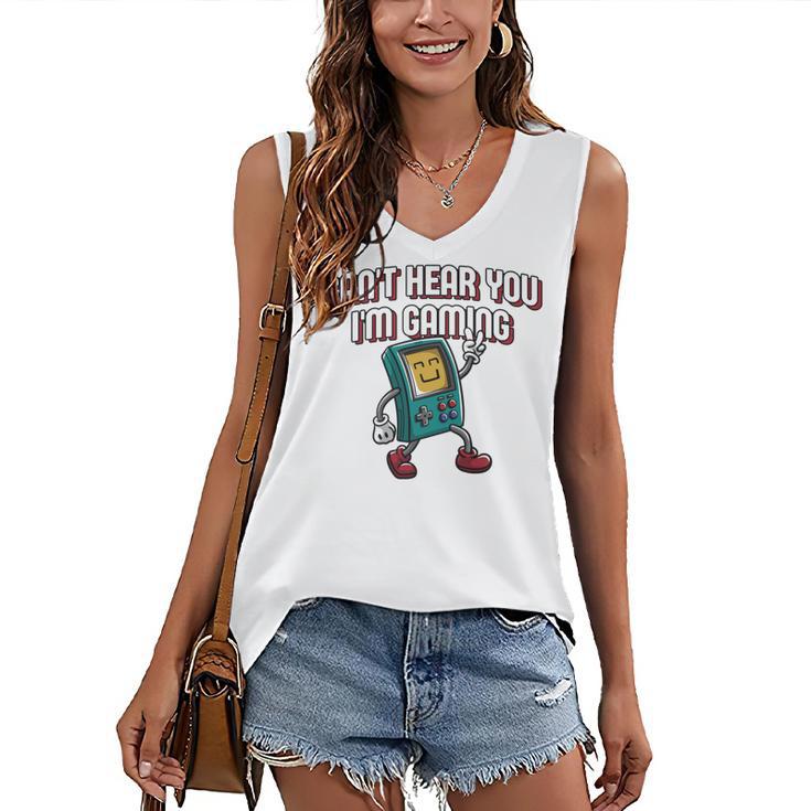 Cant Hear You Im Gaming Introvert Gamer Antisocial Women's V-Neck Tank Top