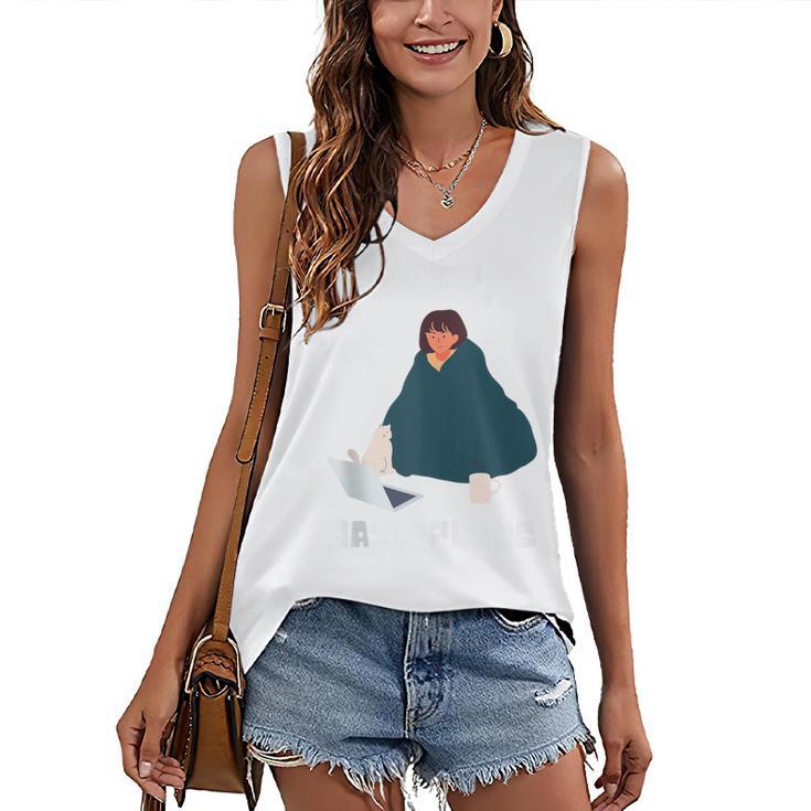 Can't Have Plans Introvert Staying Home Women's V-Neck Tank Top