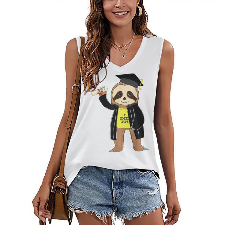 Class Of 2022 Sloth Graduation Masters College High School Women's V-Neck Tank Top