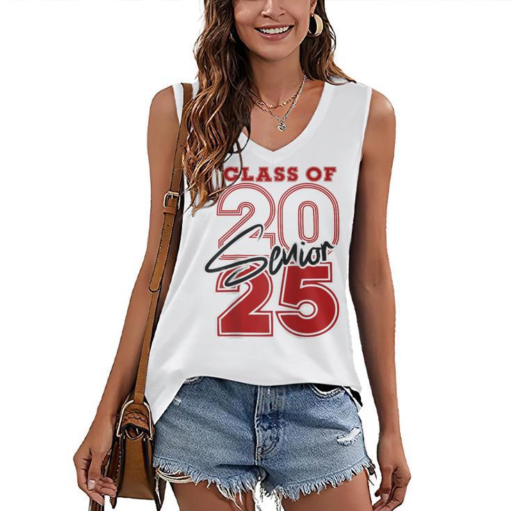 Class Of 2025 Senior 2025 Graduation Red Raglan Baseball Tee Women's V-Neck Tank Top