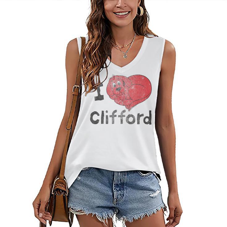 Clifford The Big Red Dog I Heart Clifford Childrens Books Women's V-Neck Tank Top