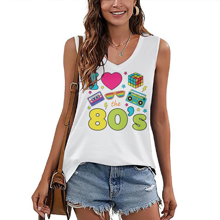 Dad I Love The 80's Retro 80s Nostalgia For Dad Premium Tri-Blend Women's V-Neck Tank Top