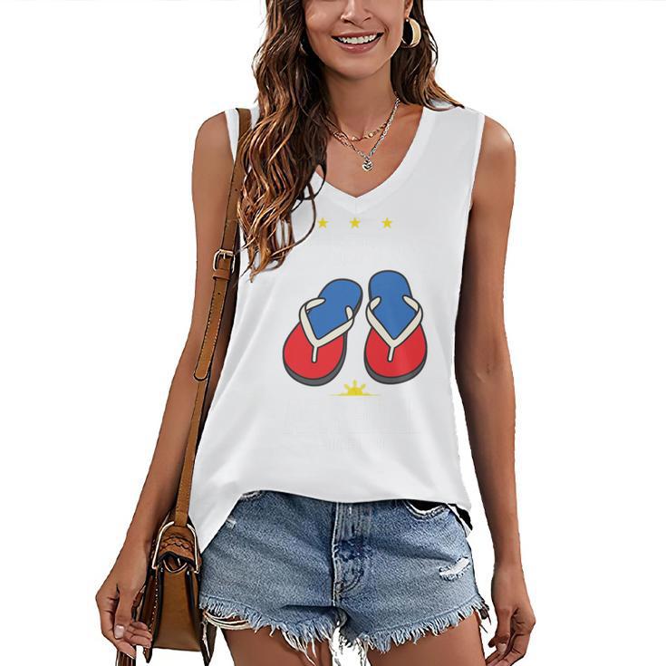 Discipline Arsenal Pinoy Nostalgia Filipino Tsinelas Premium Tri-Blend Women's V-Neck Tank Top
