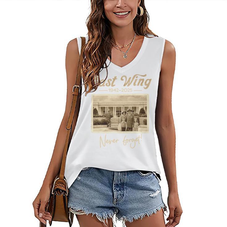 East Wing Never Forget American Vintage Nostalgia Premium Tri-Blend Women's V-Neck Tank Top
