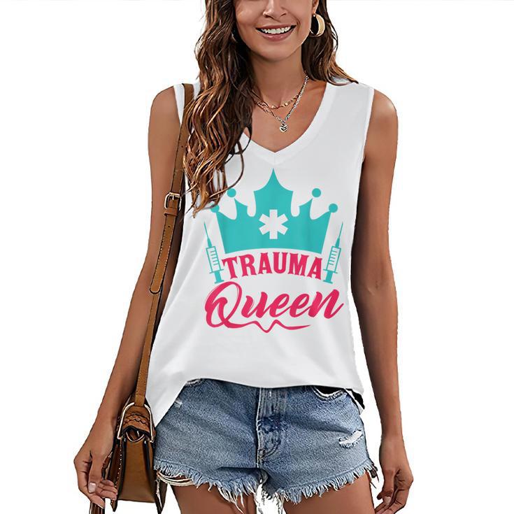 EMT Trauma Queen Paramedic Student T-Shirt Graduation Women's V-Neck Tank Top
