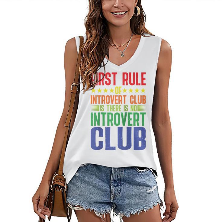 First Rule Of Introvert Club Is There Is No Introvert Club Raglan Baseball Tee Women's V-Neck Tank Top