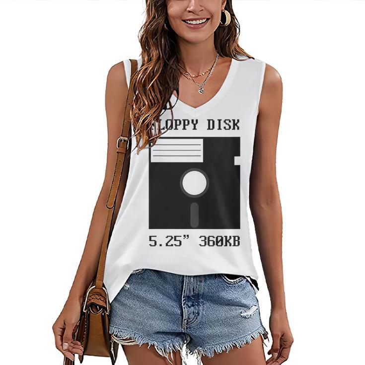Floppy Disk Computer Nostalgia Fun PC Enthusiast History Women's V-Neck Tank Top