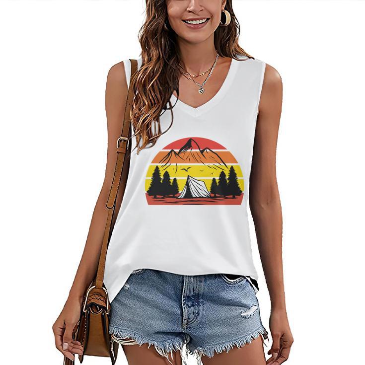 I Hate People That's Why I Camp Camper Meme Introvert Women's V-Neck Tank Top