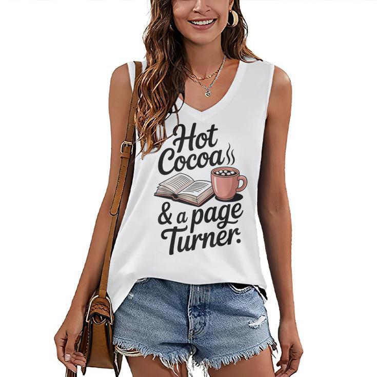 Hot Cocoa And a Page Turner Book Lovers Hot Chocolate Women's V-Neck Tank Top