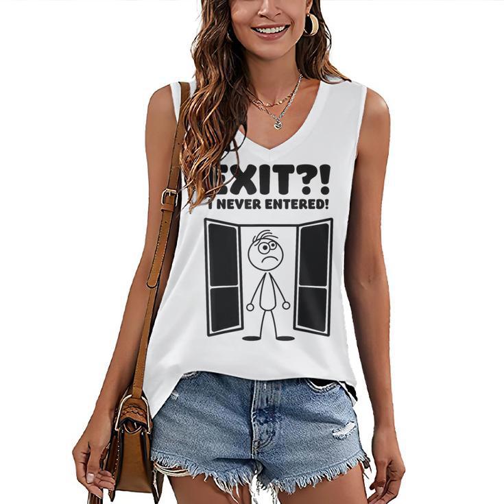 Irony Sarcasm Introvert Dry Humor Cartoon Comic Geek Nerd Women's V-Neck Tank Top
