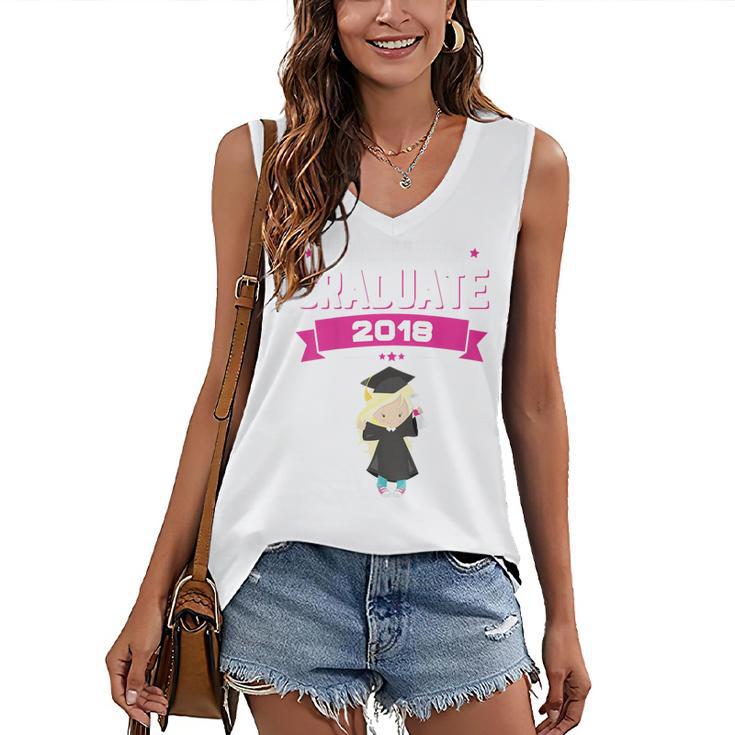 Kids Kindergarten Graduate 2018 Graduation  Girls Women's V-Neck Tank Top