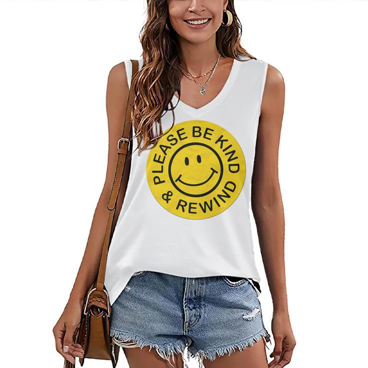 Be Kind Rewind Shirt Retro Nostalgia Sticker 80s 90s Tee Premium Tri-Blend Women's V-Neck Tank Top