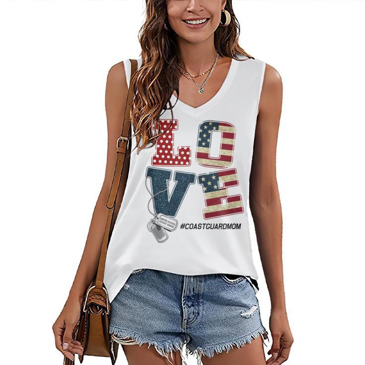 Love Coast Guard Mom Proud Coast Guard Graduation Mom Women's V-Neck Tank Top