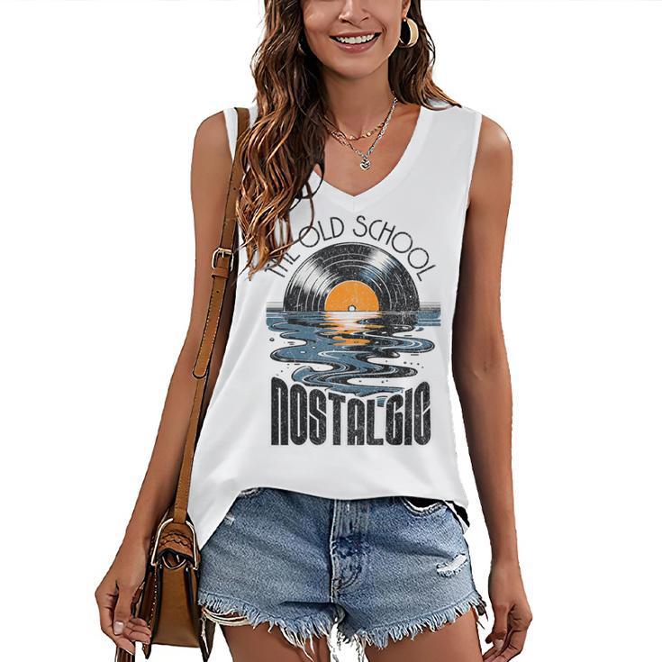 Music Old School Nostalgia Record Premium Tri-Blend Women's V-Neck Tank Top