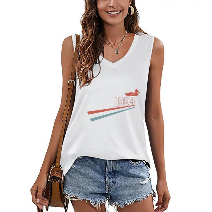 Nostalgia 90s Duck Goose Premium Tri-Blend Women's V-Neck Tank Top