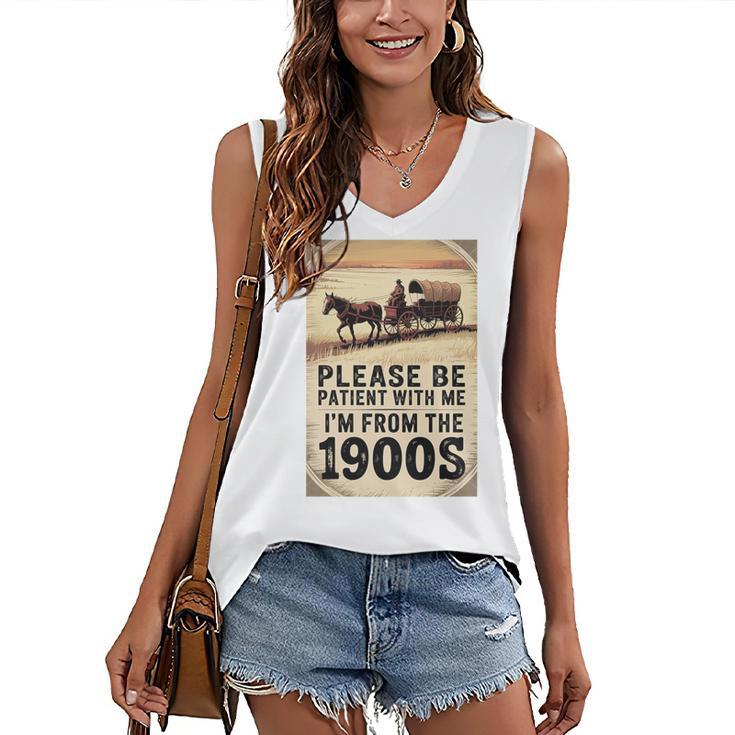 Be Patient With Me I'm From The 1900s Birthday Retirement Premium Tri-Blend Women's V-Neck Tank Top