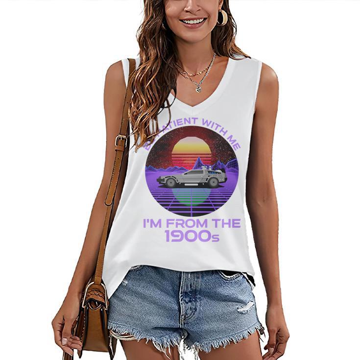 Be Patient With Me I'm From The 1900s Synthwave Premium Women's V-Neck Tank Top