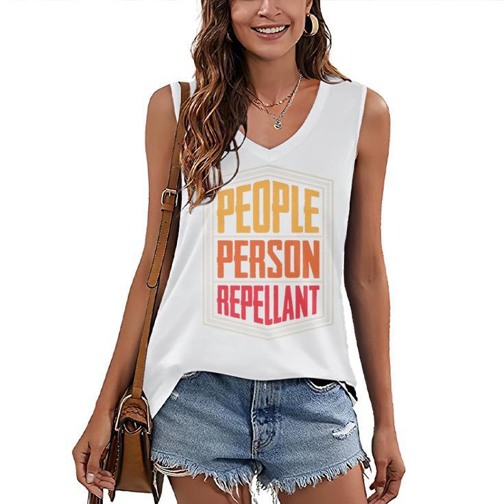 People Person Repellant Introvert Premium Women's V-Neck Tank Top
