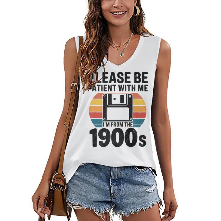 Please Be Patient With Me I'm From The 1900s Floppy Disk Premium Women's V-Neck Tank Top