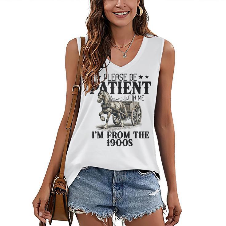 Please Patient I'm From The 1900s Quote Vintage Horse Women's V-Neck Tank Top