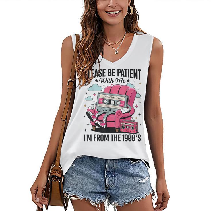 Please Be Patient I'm From The 1900s Retro Cassette Women's V-Neck Tank Top