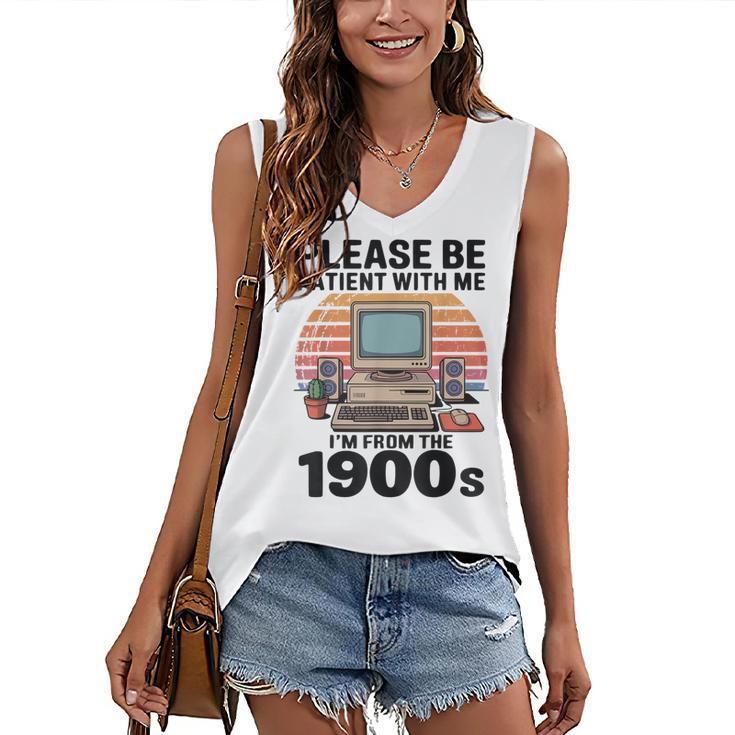 Please Be Patient I'm From The 1900s Retro Computer Geek Women's V-Neck Tank Top