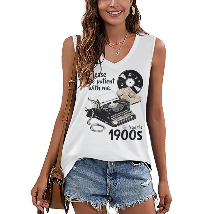 Please Be Patient I'm From The 1900s Sarcastic Joke Premium Tri-Blend Women's V-Neck Tank Top