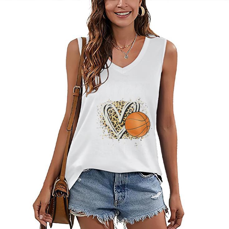 Proud Aunt Of A 2026 Senior Basketball Graduation Leopard Premium Tri-Blend Women's V-Neck Tank Top