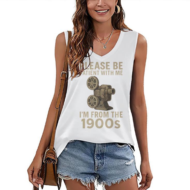 Retro Please Be Patient With Me I'm From The 1900s Projector Premium Women's V-Neck Tank Top