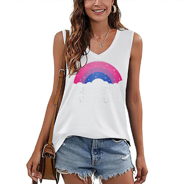 Secretly Bisexual Bi Introvert Bi Pride Antisocial LGBTQ Raglan Baseball Tee Women's V-Neck Tank Top
