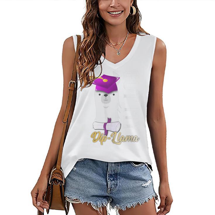 Senior Graduation 2020 Got My Dip-Llama Diploma Llama Pun Women's V-Neck Tank Top