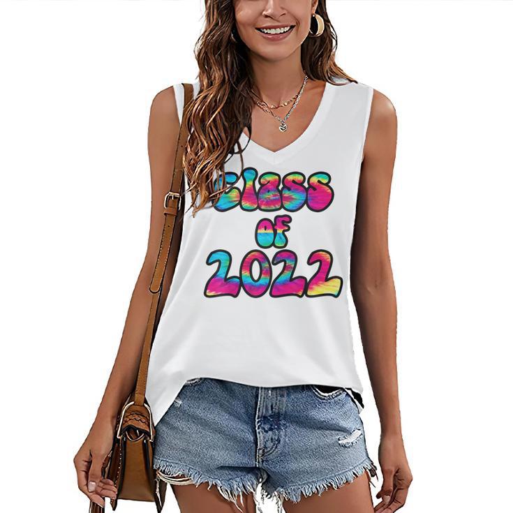 Senior Year 2022 Class Of 2022 Graduation Tie Dye Groovy Women's V-Neck Tank Top