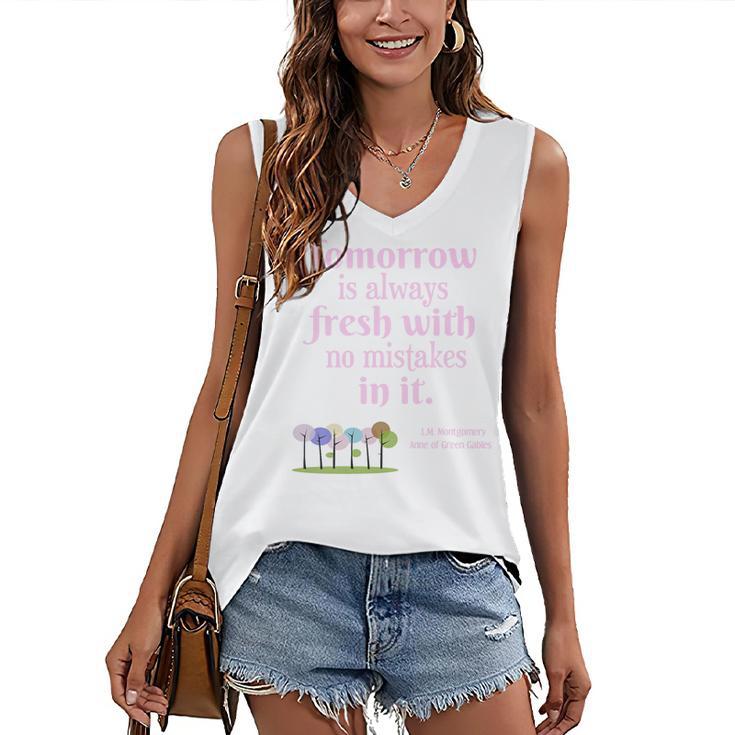 Tomorrow Is Fresh Anne Of Green Gables Book Quote Shirt Premium Tri-Blend Women's V-Neck Tank Top