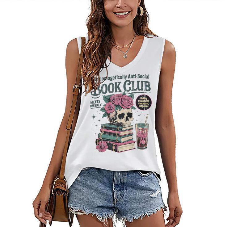 Unapologetically Anti Social Book Club Women's V-Neck Tank Top