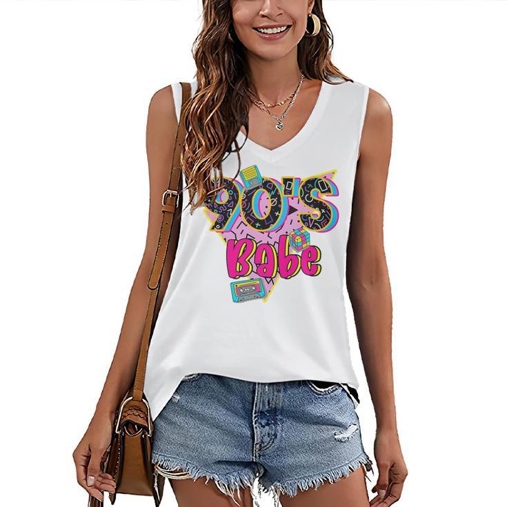 Vintage 90's Babe Party Back To 90s Cassette Nostalgia Premium Tri-Blend Women's V-Neck Tank Top