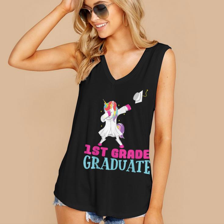 1st Grade Graduation Dabbing Unicorn Lover T-Shirt Kids Women's V-Neck Tank Top