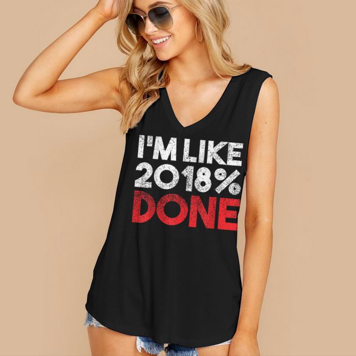 2018 Percent Done Senior Graduation Shirt Women's V-Neck Tank Top