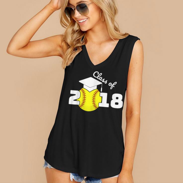 2018 Softball Senior Graduation Shirt For Girls Grad Women's V-Neck Tank Top